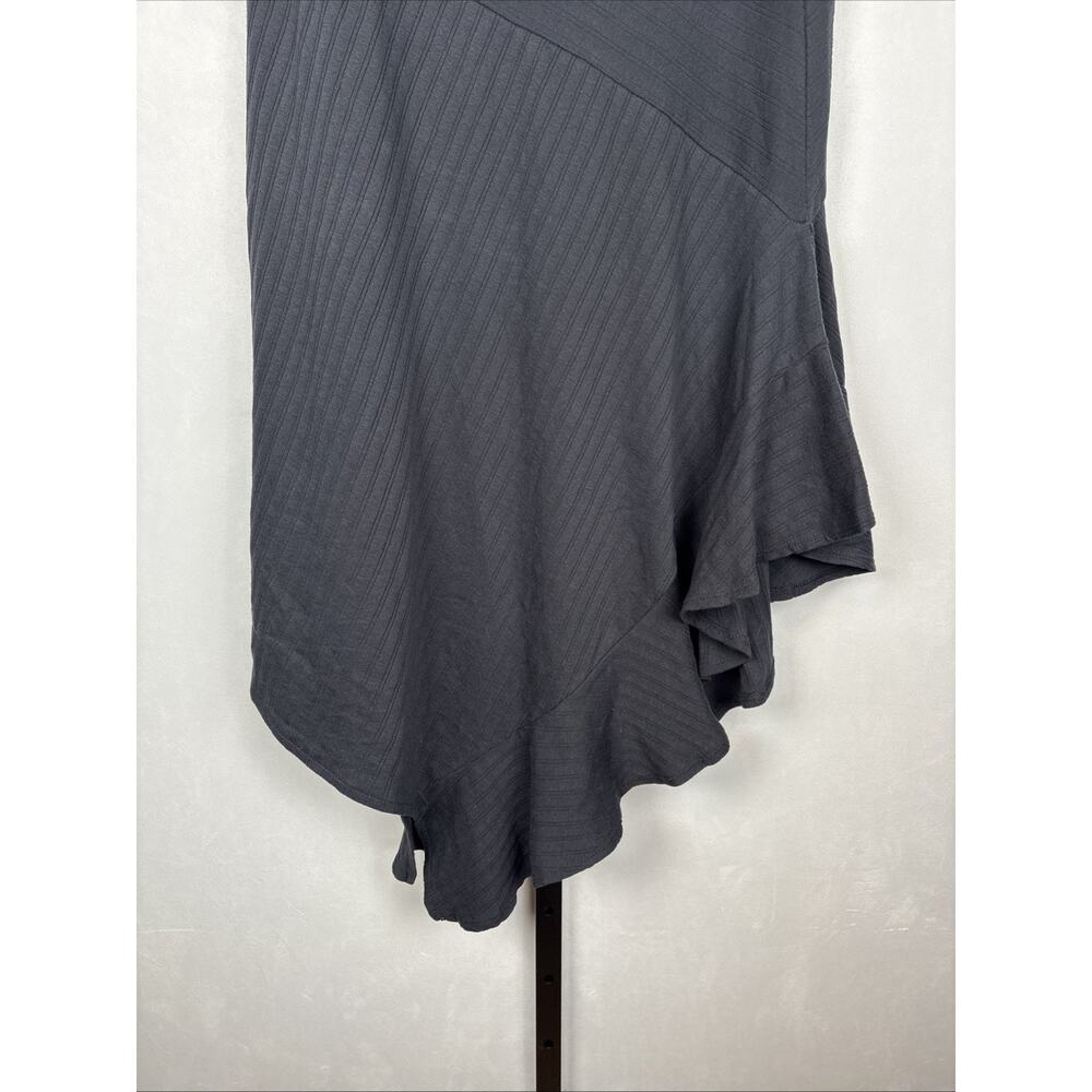 NEW Free People Beach Asymmetrical Maxi Skirt Womens Medium Black Cotton Pull On - Picture 7 of 10